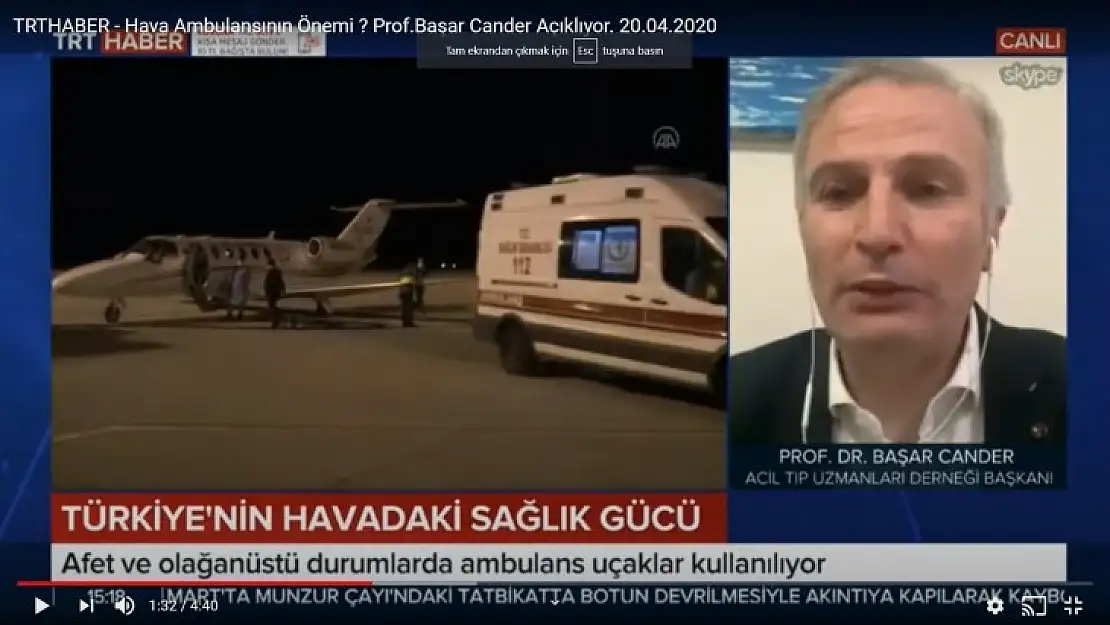 TRT HABER - Hava Ambulansının Önemi ? Prof. Başar Cander açıklıyor.