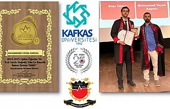 Kars Kafkas Üniversitesi Tıp Fakültesi 2024 -2025 Eğitim Öğretim Yılı' Acil Servis Stajında En Başarılı İntern Doktor' Ödülüne Dr. Muhammed Veysel KAPUCU layık görüldü.