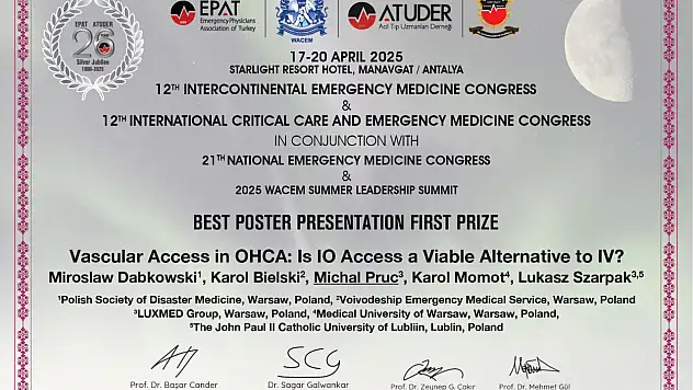 21. Ulusal Acil Tıp Kongresi Poster Bildiri dalında dereceye girenler.