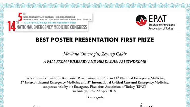 14. Ulusal Acil Tıp Kongresi Poster Bildiri Ödülleri
