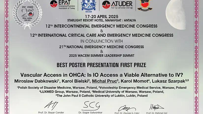 21. Ulusal Acil Tıp Kongresi Poster Bildiri dalında dereceye girenler.